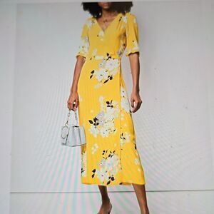 SEA NEW YORK Pia Midi Dress Floral Printed Wrap size 4